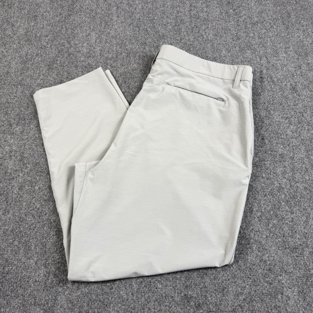 Fabletics Men One Pant XL Light Grey Technical Stretch Performance Trousers